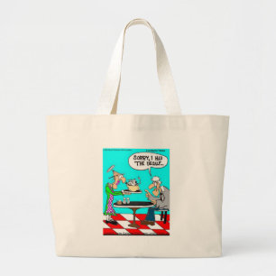Coffee Without Cows Funny Tees Mugs & Gifts Large Tote Bag