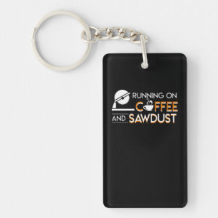 Coffee Woodworking Running Coffee Sawdust Key Ring
