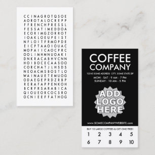 coffee word search loyalty punch