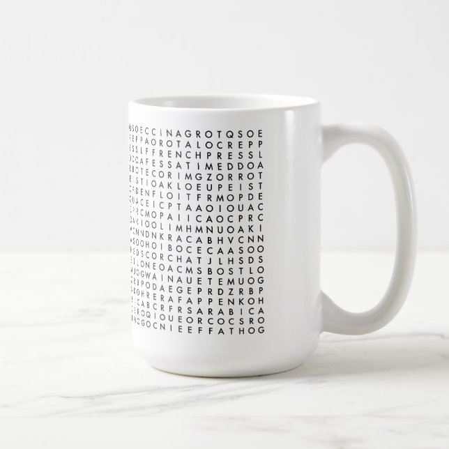 coffee word search puzzle coffee mug (Right)