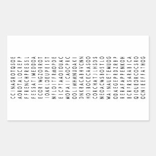 coffee word search puzzle rectangular sticker