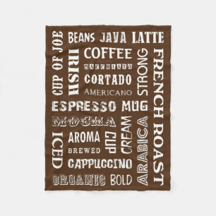 COFFEE WORDS FLEECE BLANKET