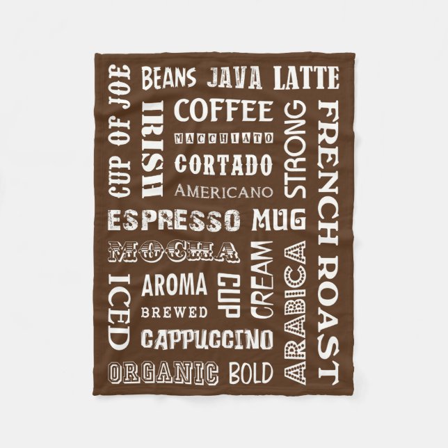 COFFEE WORDS FLEECE BLANKET (Front)