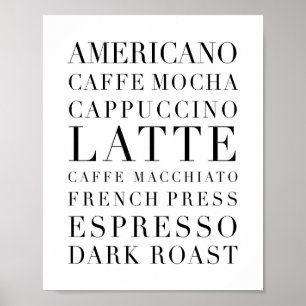 Coffee Words Poster