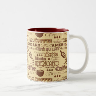 Coffee Words Two-Tone Coffee Mug