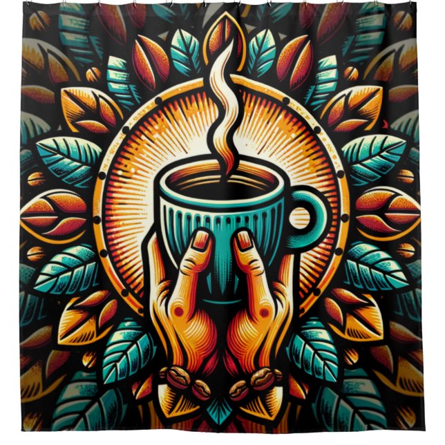Coffee Worship Shower Curtain (Front)