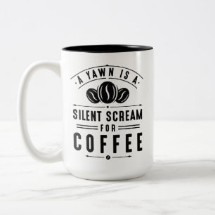 Coffee Yawn Two-Tone Coffee Mug