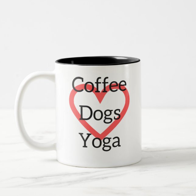 Coffee Yoga Dogs Mug (Left)
