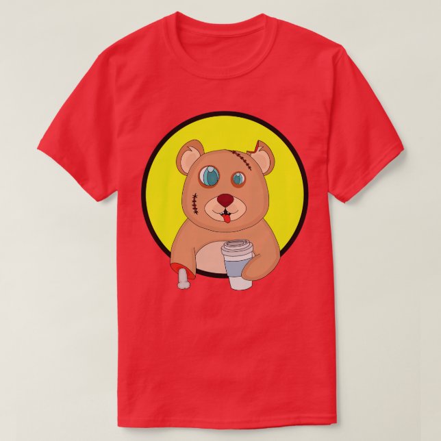 Coffee Zombie Bear 5 T-Shirt (Design Front)