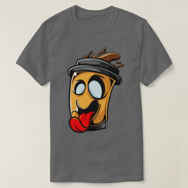 Coffee Zombie Illustration  T-Shirt (Design Front)