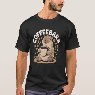 Coffeebara Cute Capybara Coffee Lover Art T-Shirt