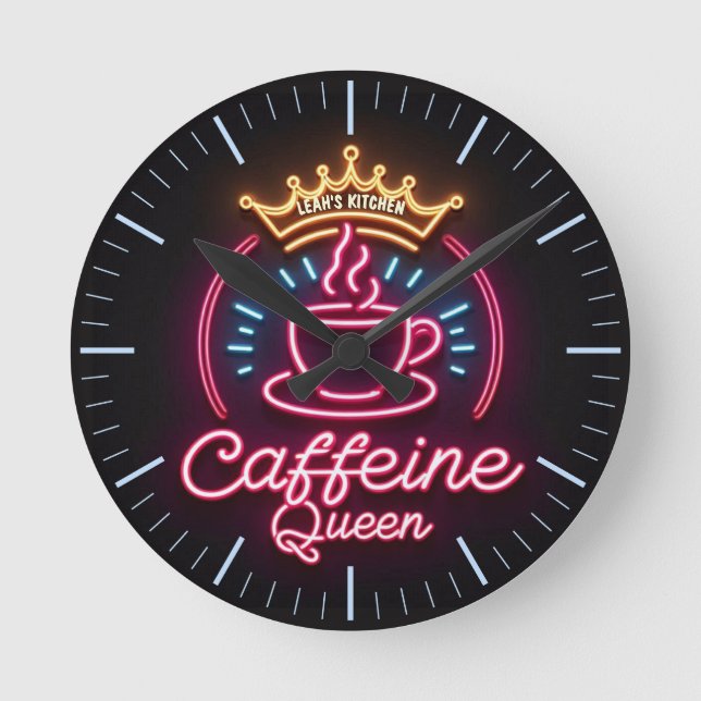 ☕Coffeecore Clock Coffee Meme Caffeine Queen (Front)