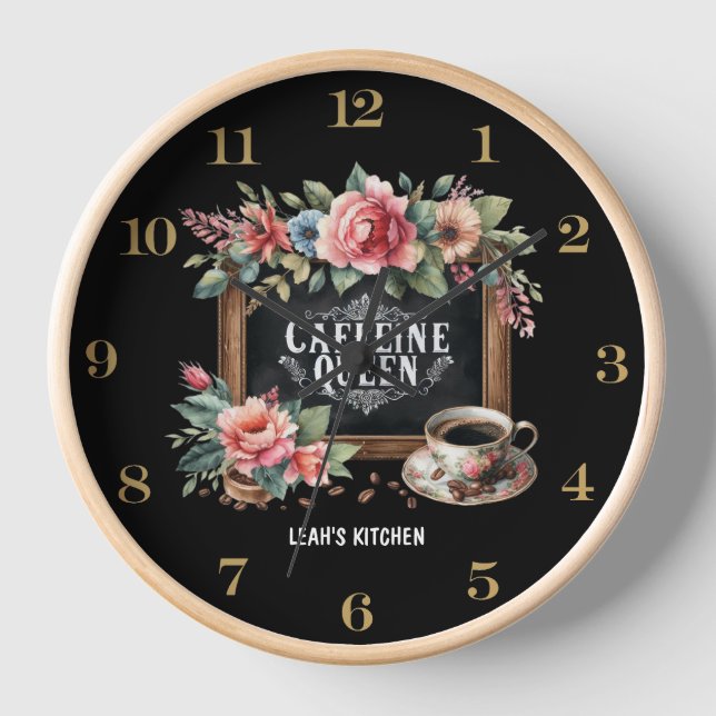 Coffeecore Clock Coffee Memes Barista Chalkboard (Front)