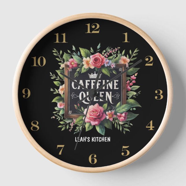 Coffeecore Clock Coffee Memes Barista Chalkboard (Front)