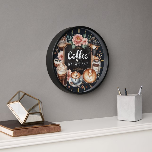 Coffeecore Decor - Coffee Memes Chalkboard Wall  Clock (Office)
