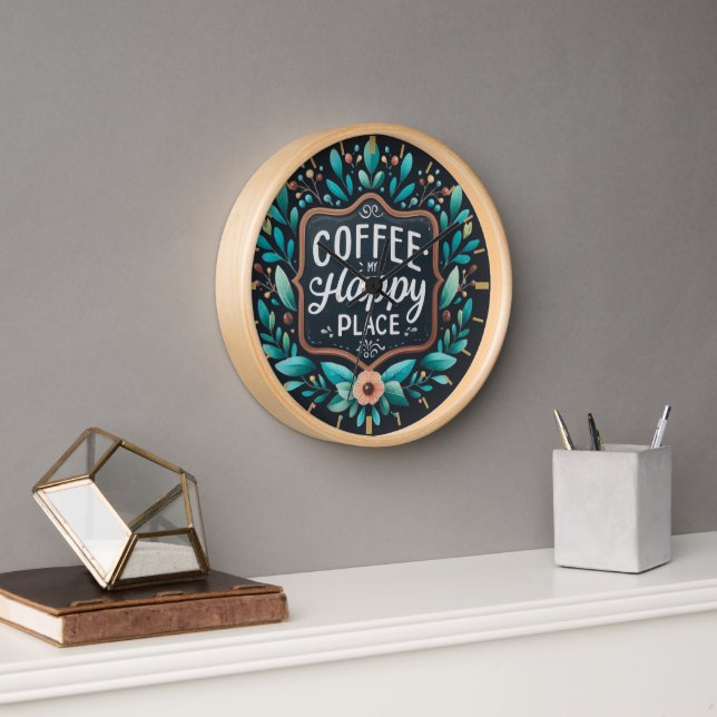 Coffeecore Decor - Coffee Memes Chalkboard Wall  Clock (Office)