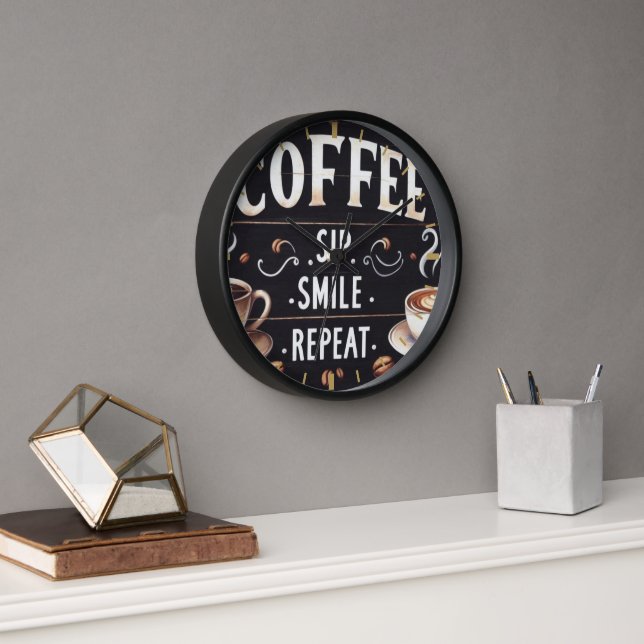 Coffeecore Decor - Coffee Memes Chalkboard Wall  Clock (Office)
