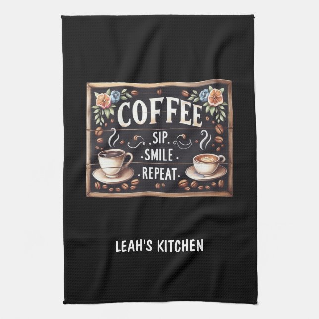 ☕Coffeecore Kitchen Towel Custom Coffee Decor  (Vertical)