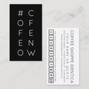 #COFFEENOW hashtag loyalty punch card