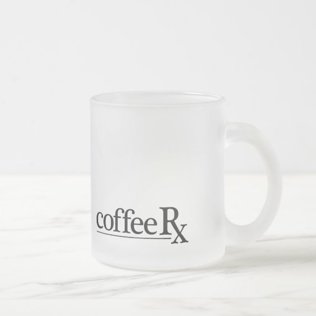 CoffeeRx Container Frosted Glass Coffee Mug (Right)