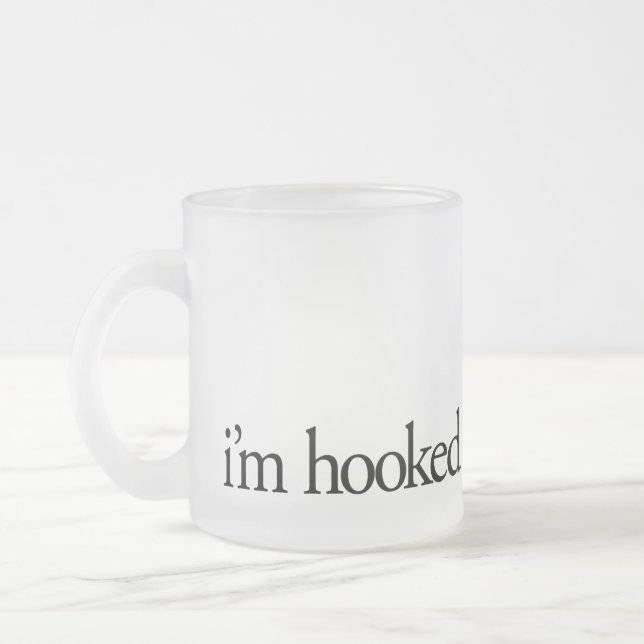 CoffeeRx Hooked Frosted Glass Coffee Mug (Left)