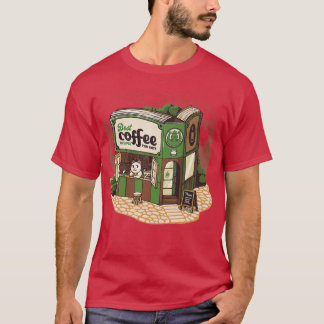 Coffeeshop Cats Bookstore by Tobe Fonseca T-Shirt