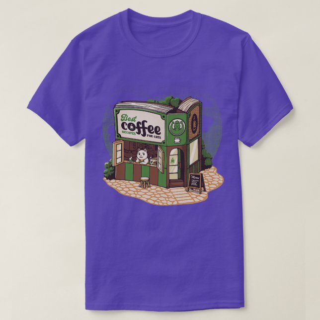 Coffeeshop Cats Bookstore by Tobe Fonseca T-Shirt (Design Front)