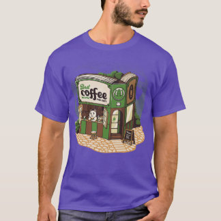 Coffeeshop Cats Bookstore by Tobe Fonseca T-Shirt
