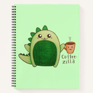 Coffeezilla! I need coffee! Customisable dinosaur Notebook