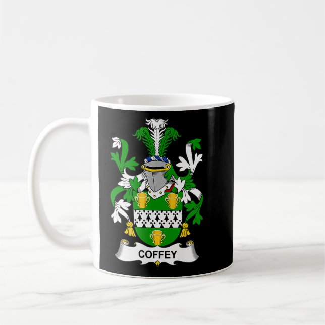 Coffey Coat of Arms  Family Crest  Coffee Mug (Left)