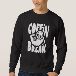 Coffin Break Lazy Halloween Costume Skeleton Skul Sweatshirt