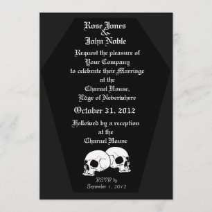 Coffin Ebony (Charcoal) Wedding Invitation