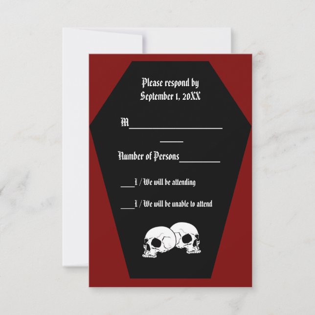 Coffin Ebony II (Red) RSVP Card (Front)