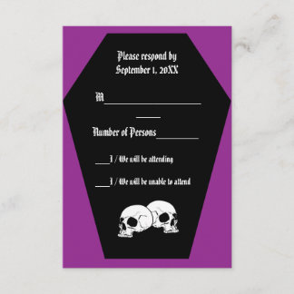 Coffin Ebony (Purple) RSVP Card