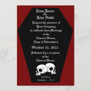 Coffin Ebony (Red) Wedding Invitation
