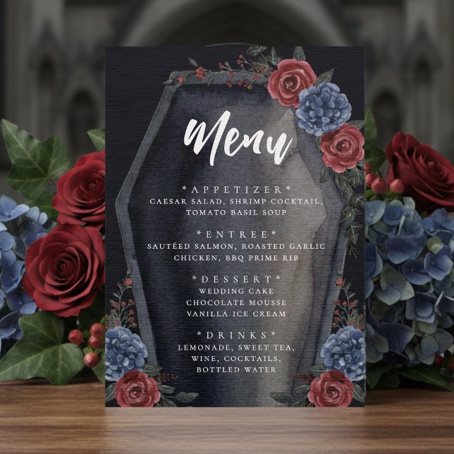 Coffin Floral Gothic Wedding Menu (Creator Uploaded)