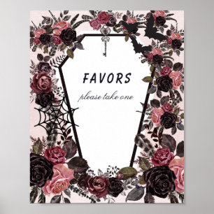 Coffin Halloween Baby Shower Favours Sign