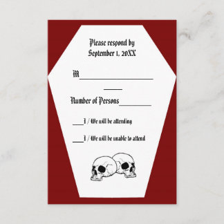 Coffin Ivory II (Red) RSVP Card
