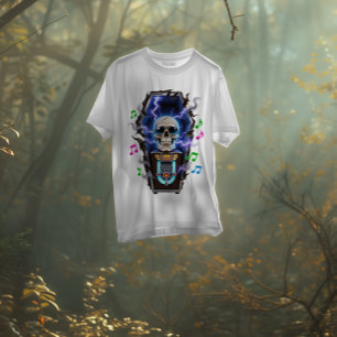Coffin Jukebox Skull – Electric Afterlife Tee