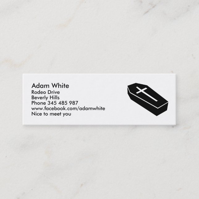 Coffin Mini Business Card (Front)