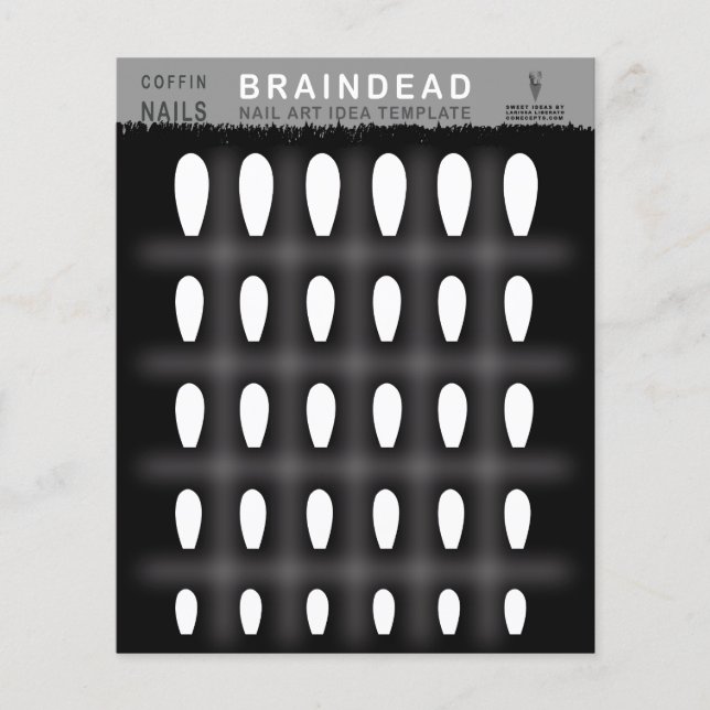 Coffin Nail Art Template Braindead Flyer (Front)