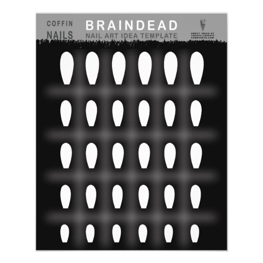 Coffin Nail Art Template Braindead Flyer Zazzle.co.uk