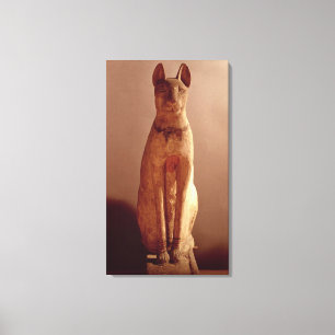 Coffin of a cat protected by the goddess Bastet (p Canvas Print