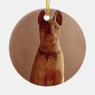 Coffin of a cat protected by the goddess Bastet (p Ceramic Tree Decoration