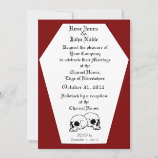 Coffin (Red) Wedding Invitation