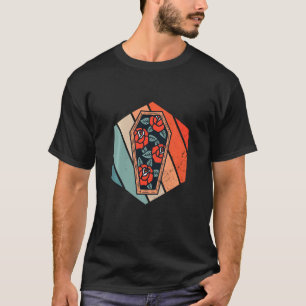 Coffin Retro Funeral Graveyard Gothic Mortician Fl T-Shirt