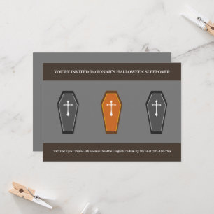 Coffin Sleepover Party Invitation