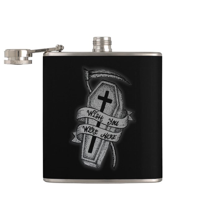 Coffin : Wish you were here Hip Flask (Opened)