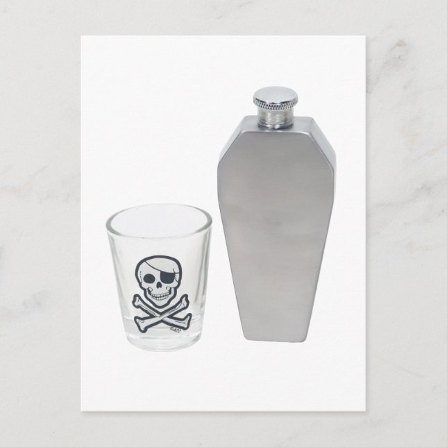 CoffinFlaskShotGlass070109 Postcard (Front)