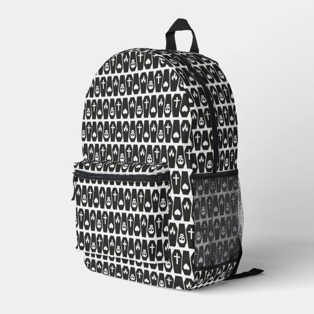 Coffins Printed Backpack (Back Corner Right)